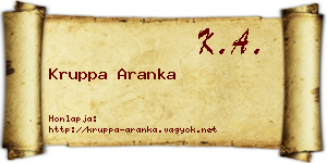 Kruppa Aranka névjegykártya